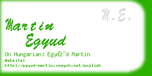 martin egyud business card